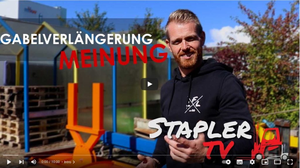 Gabelverlängerungen beim Stapler TV