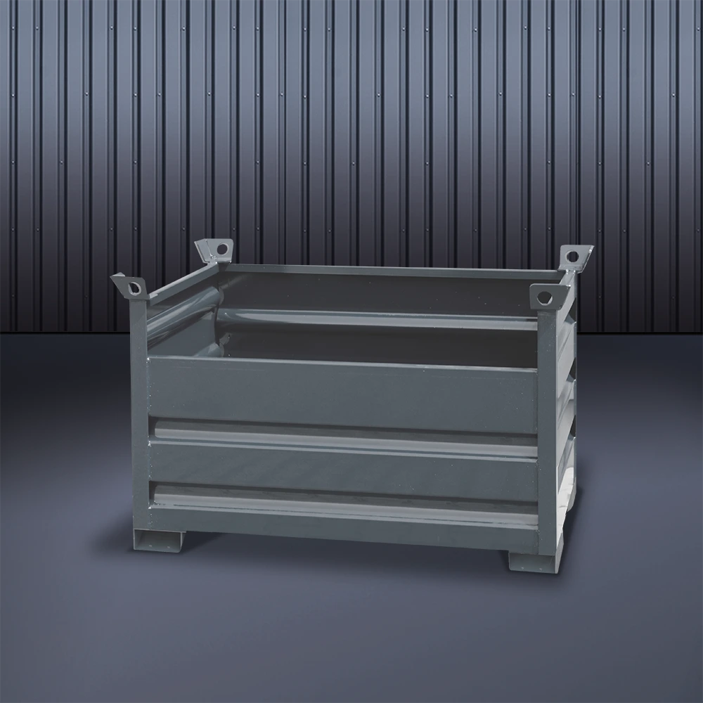 Vollwand-Stapelpalette mit U-Füßen RAL7016