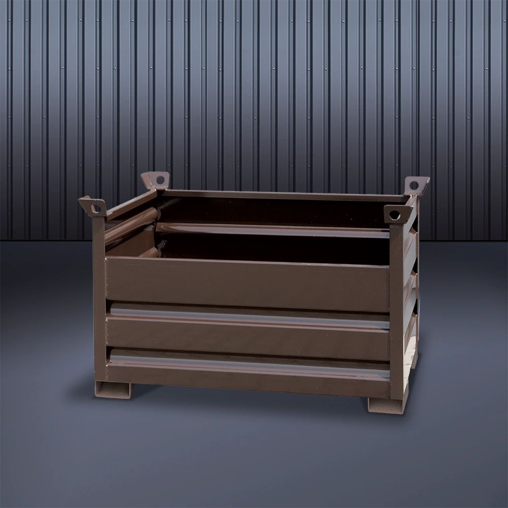1322 Vollwand-Stapelpalette mit U-Füßen RAL8017